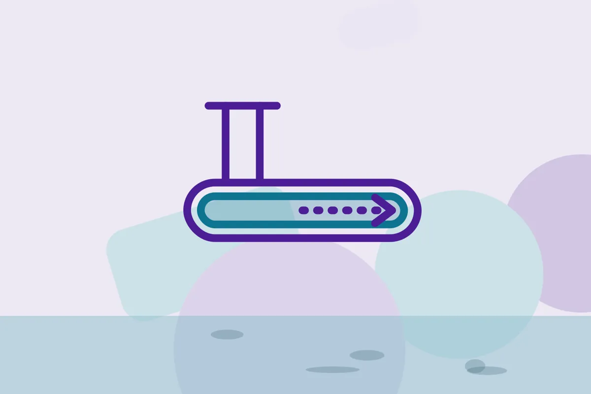 Illustration of a liner sliding through a sewer pipe